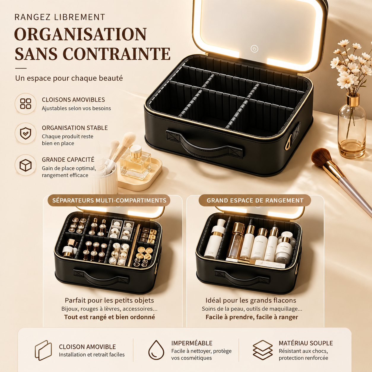 BelleVue™ — Trousse Maquillage LED