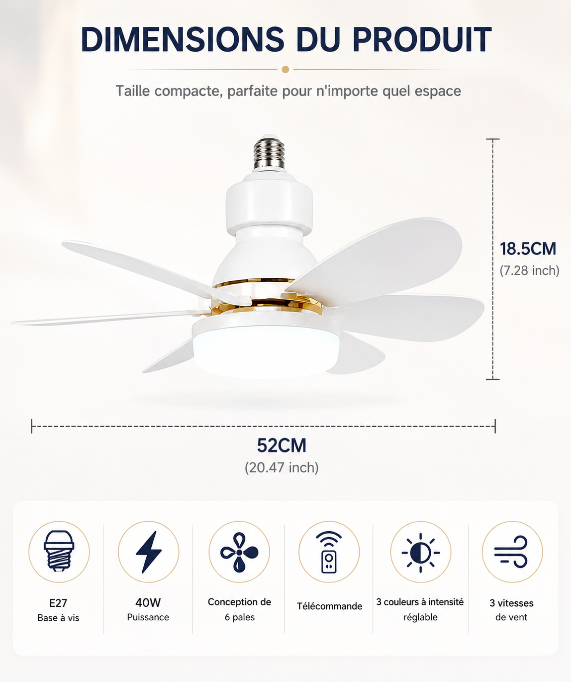 Ventilateur de plafond avec LED