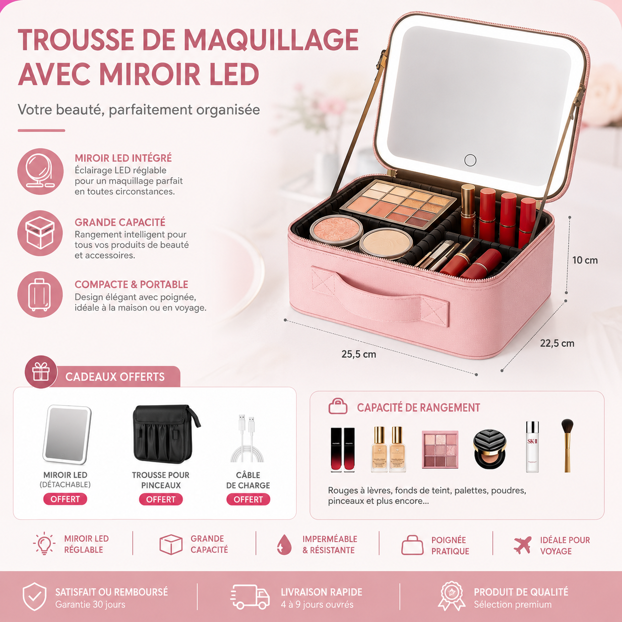 BelleVue™ — Trousse Maquillage LED