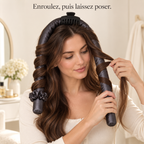 Illustration de la mise en place du boudin en satin dans les cheveux