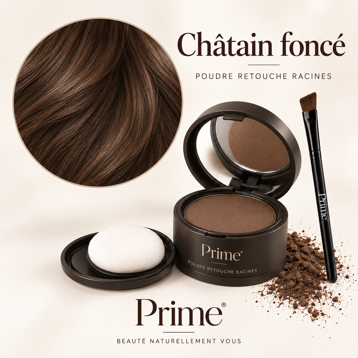 Prime poudre retouche racines - Châtain foncé