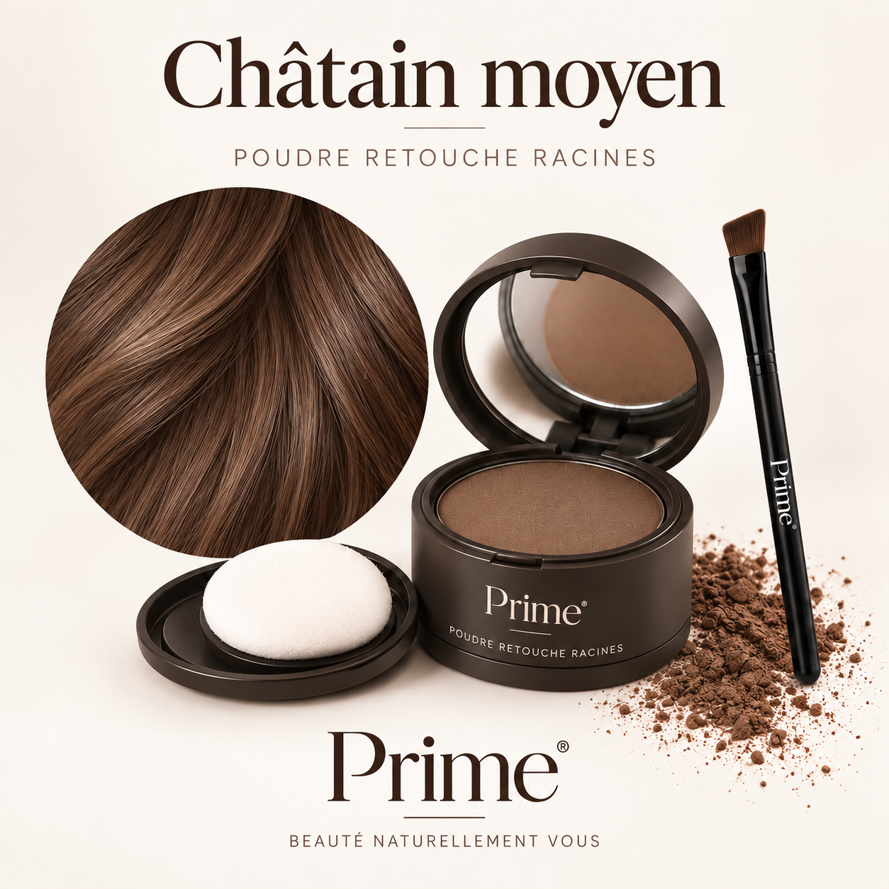 Prime poudre retouche racines - Châtain moyen