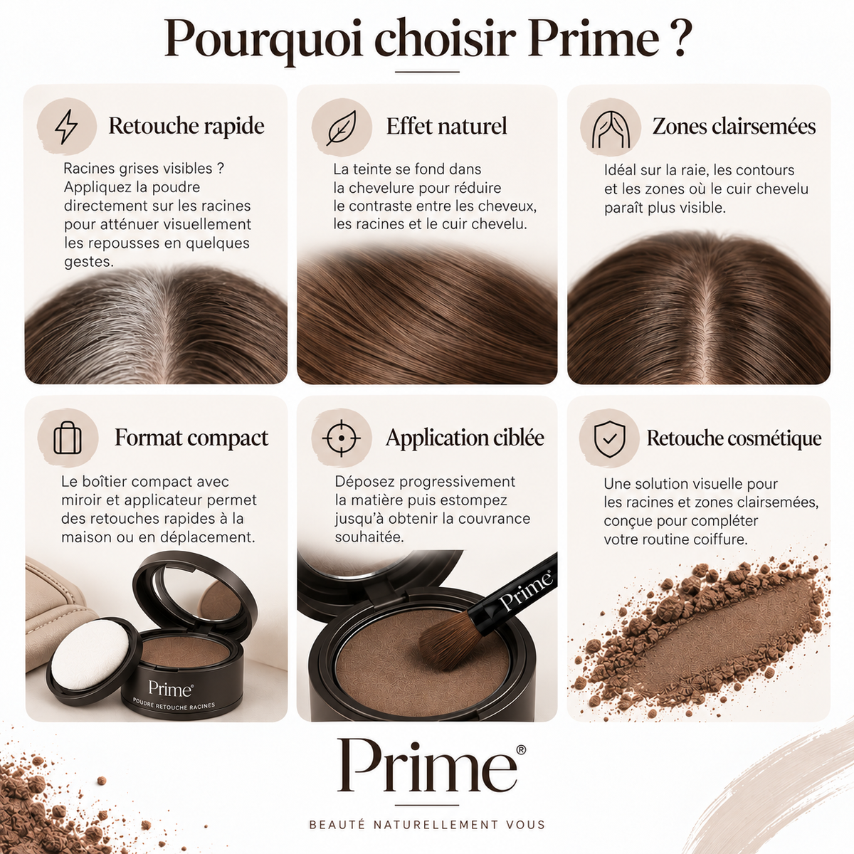Prime poudre retouche racines - bénéfices
