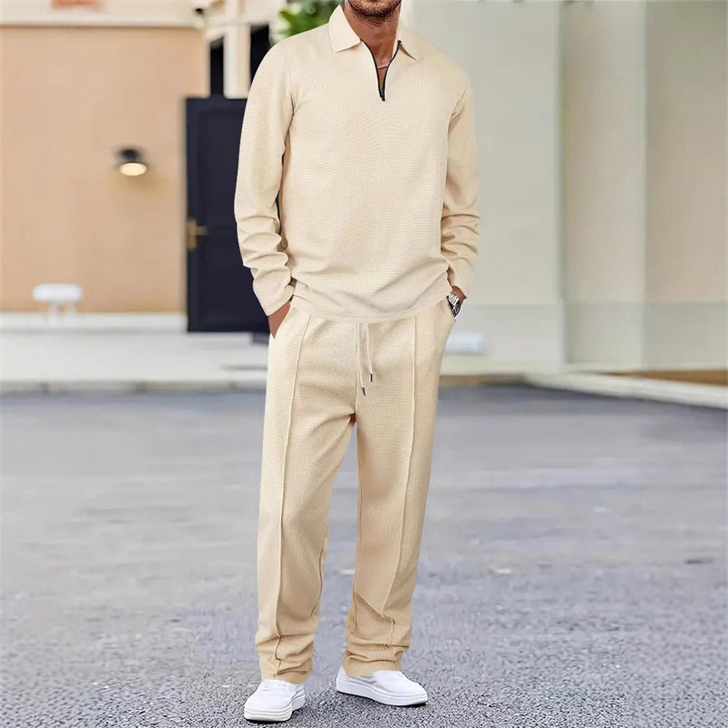 Ensemble sweat gaufré - pantalon droit